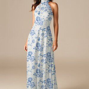 AW Adrienne Dress Blue Botanical Floral